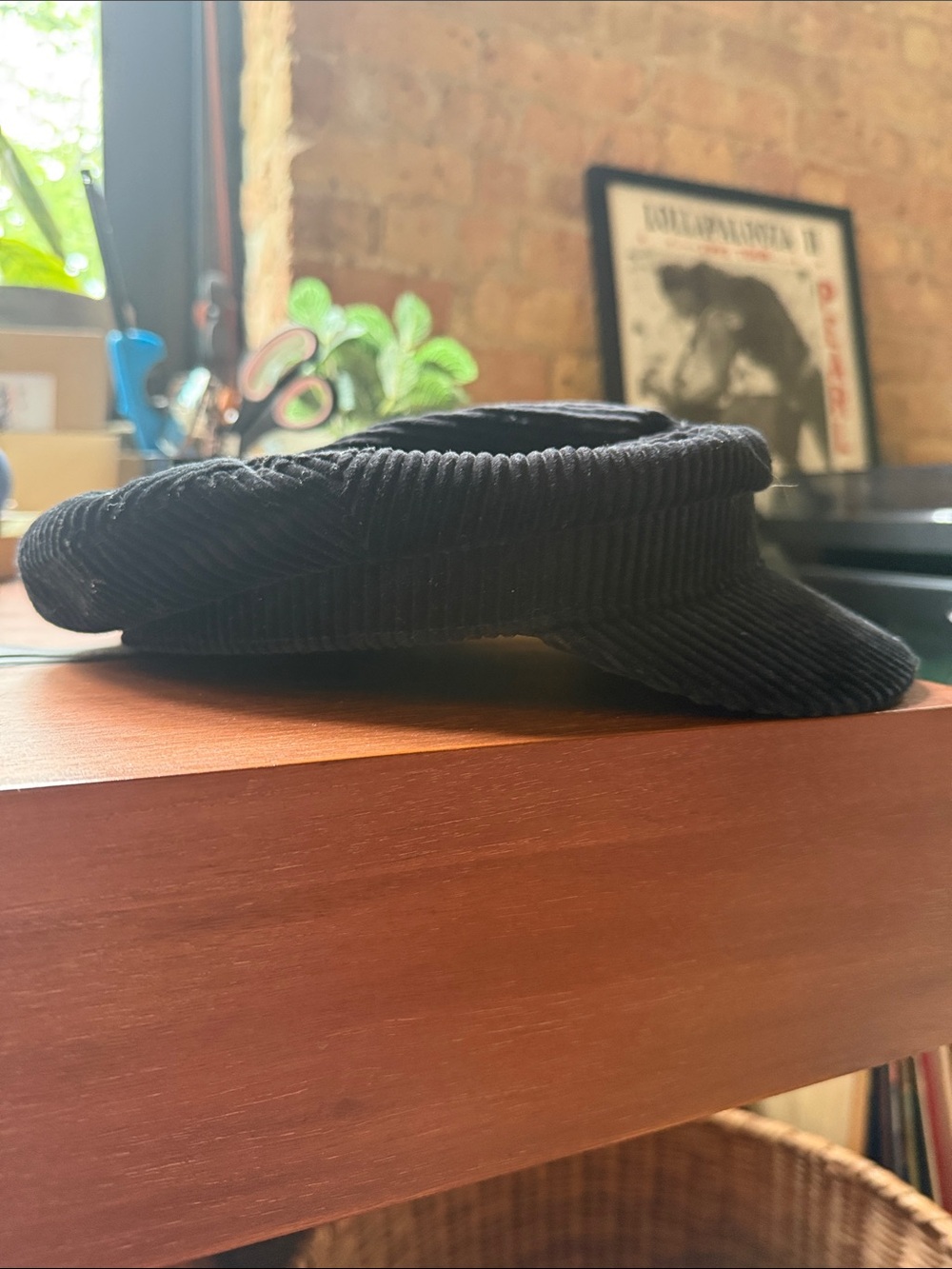 Zara Black Quilted-Lined Corduroy Cap